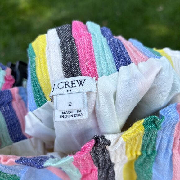 J.Crew Factory linen colorful striped mini skirt, size 2 - Picture 2 of 3